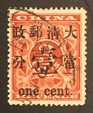 1897 China Red Revenue Sc #78 Used
